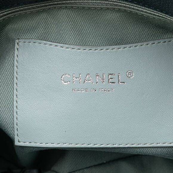 Pre Loved Chanel Large Tricolor Caviar Just Mademoiselle Bowling Bag Women Blue - Picture 6 of 8